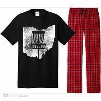 Ohio Disc Golf State With Basket Distressed Graphic Pajama Set thumb 0