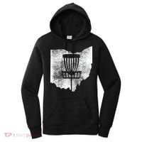 Ohio Disc Golf State With Basket Distressed Graphic Women's Hoodie thumb 0