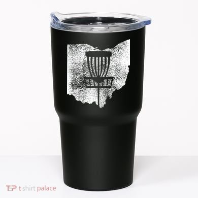Ohio Disc Golf State With Basket Distressed Graphic Tumbler
