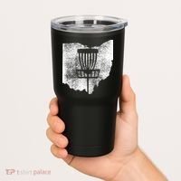 Ohio Disc Golf State With Basket Distressed Graphic Tumbler thumb 2