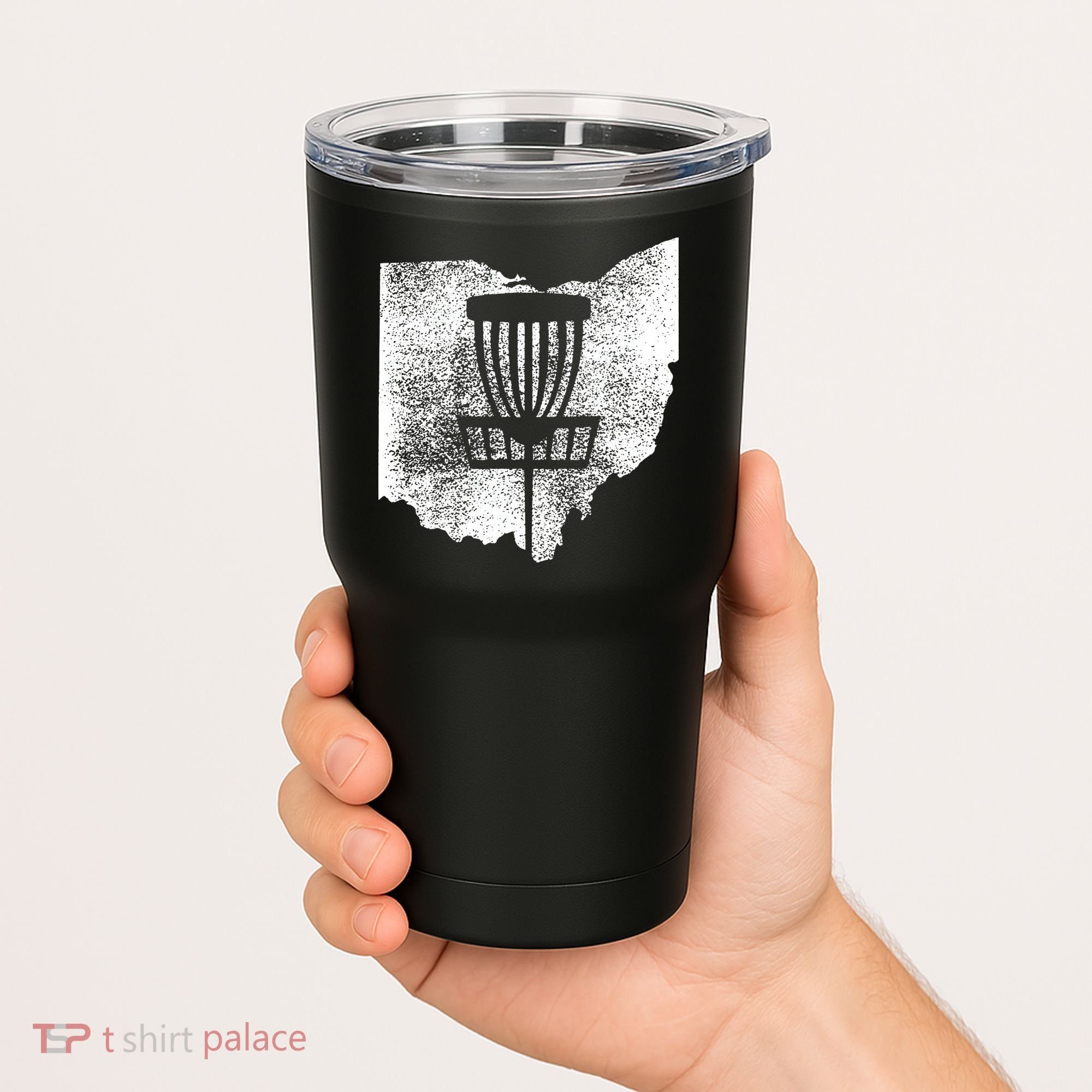 Ohio Disc Golf State With Basket Distressed Graphic Tumbler