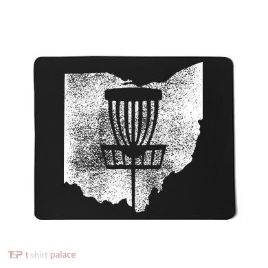 Ohio Disc Golf State With Basket Distressed Graphic Mousepad