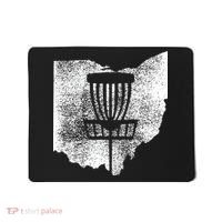 Ohio Disc Golf State With Basket Distressed Graphic Mousepad thumb 0