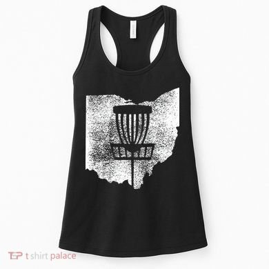 Ohio Disc Golf State With Basket Distressed Graphic Women's Tank Top