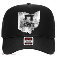 Ohio Disc Golf State With Basket Distressed Graphic Hat thumb 0