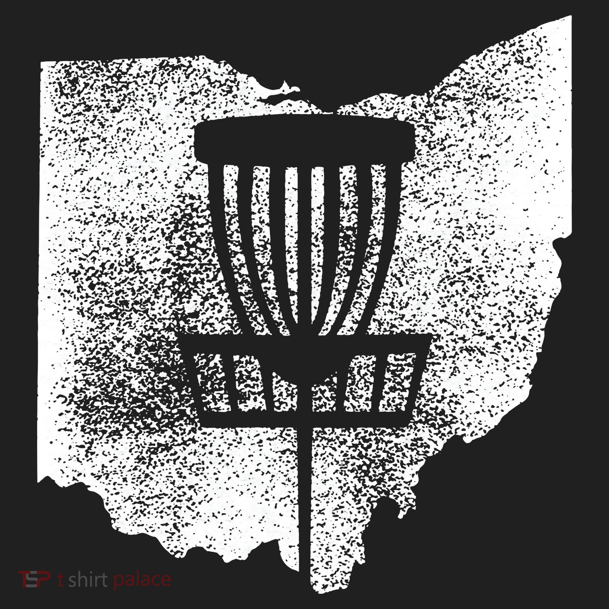 Ohio Disc Golf State With Basket Distressed Graphic Hat