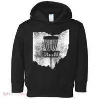 Ohio Disc Golf State With Basket Distressed Graphic Toddler Hoodie thumb 0