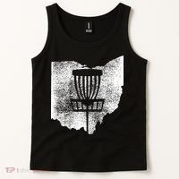 Ohio Disc Golf State With Basket Distressed Graphic Tank Top thumb 2