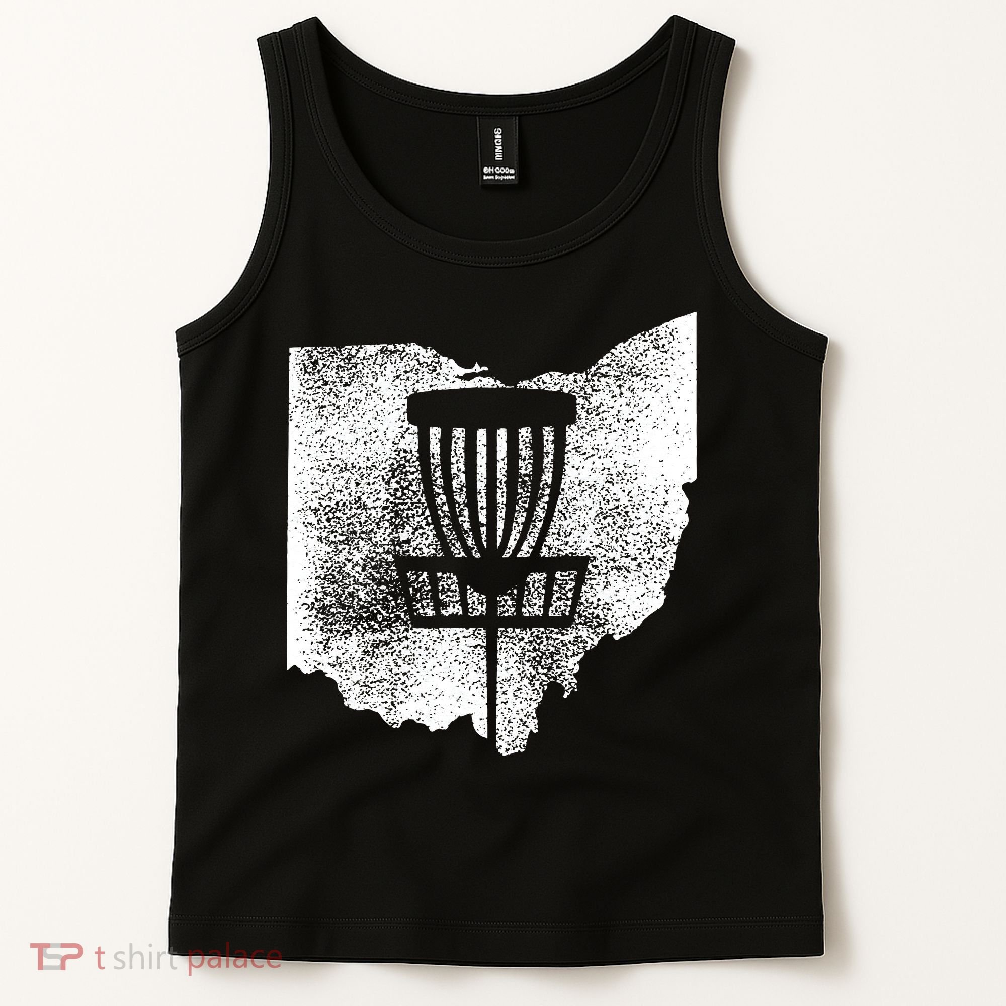 Ohio Disc Golf State With Basket Distressed Graphic Tank Top