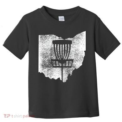 Ohio Disc Golf State With Basket Distressed Graphic Toddler T-Shirt