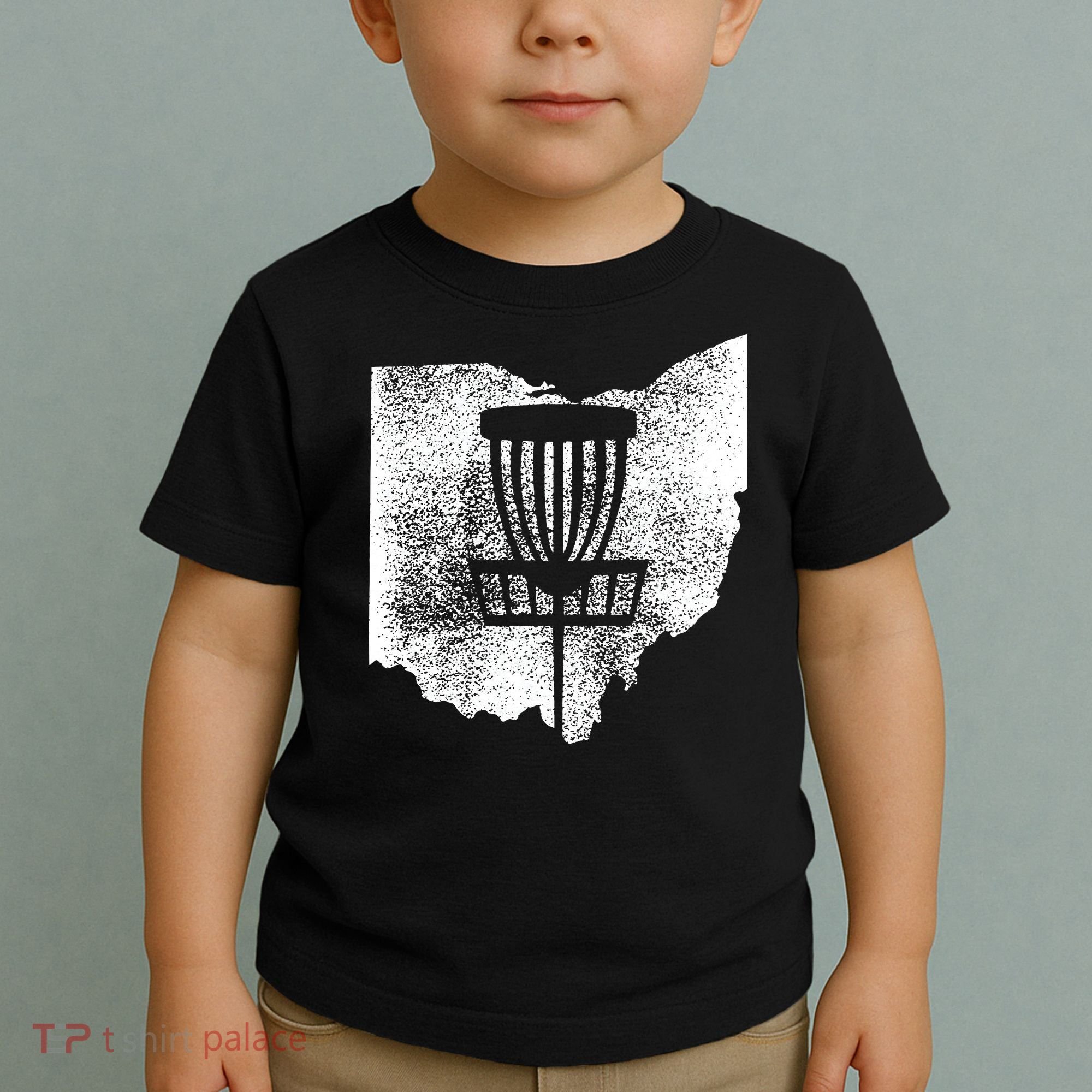 Ohio Disc Golf State With Basket Distressed Graphic Toddler T-Shirt