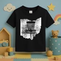 Ohio Disc Golf State With Basket Distressed Graphic Toddler T-Shirt thumb 3