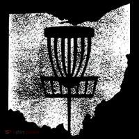 Ohio Disc Golf State With Basket Distressed Graphic Women's Long Sleeve Shirt thumb 2