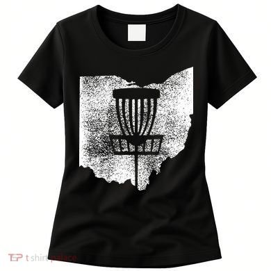 Ohio Disc Golf State With Basket Distressed Graphic Women's T-Shirt