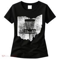 Ohio Disc Golf State With Basket Distressed Graphic Women's T-Shirt thumb 0