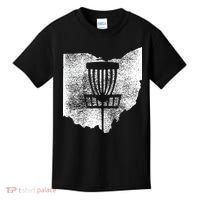 Ohio Disc Golf State With Basket Distressed Graphic Kids T-Shirt thumb 0