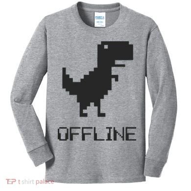 Offline Dinosaur Game Kids Long Sleeve Shirt