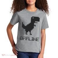 Offline Dinosaur Game Kids T-Shirt thumb 2