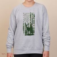 Orange Deer Hunting Gifts Hunters Camo Flag Women's Sweatshirt thumb 0