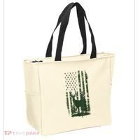 Orange Deer Hunting Gifts Hunters Camo Flag Tote Bag thumb 2
