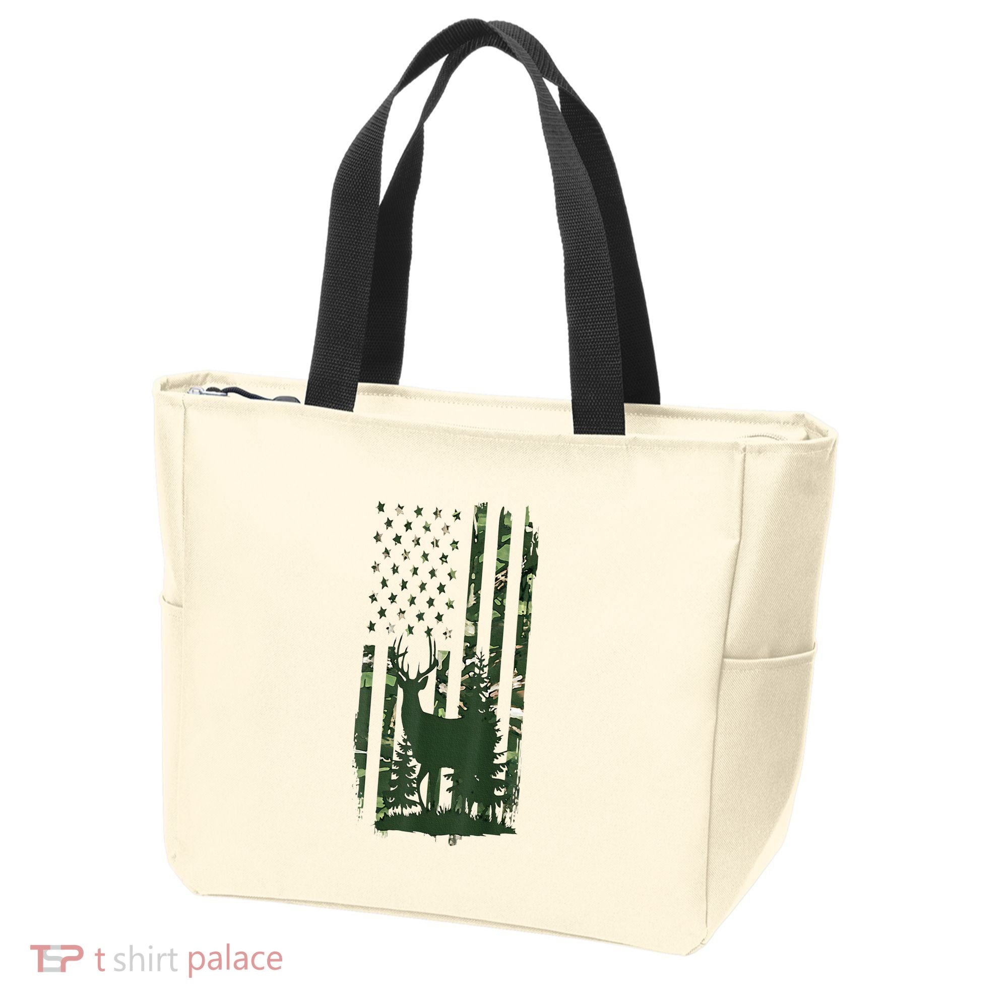Orange Deer Hunting Gifts Hunters Camo Flag Tote Bag