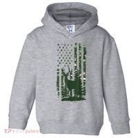 Orange Deer Hunting Gifts Hunters Camo Flag Toddler Hoodie thumb 0