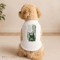 Orange Deer Hunting Gifts Hunters Camo Flag Doggie Tank thumb 2