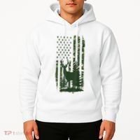 Orange Deer Hunting Gifts Hunters Camo Flag Hoodie thumb 2