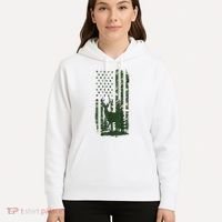 Orange Deer Hunting Gifts Hunters Camo Flag Hoodie thumb 5