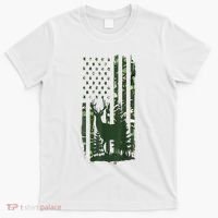 Orange Deer Hunting Gifts Hunters Camo Flag T-Shirt thumb 0