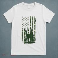 Orange Deer Hunting Gifts Hunters Camo Flag T-Shirt thumb 5