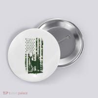 Orange Deer Hunting Gifts Hunters Camo Flag Button thumb 0
