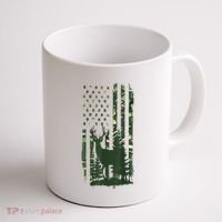Orange Deer Hunting Gifts Hunters Camo Flag Coffee Mug thumb 1