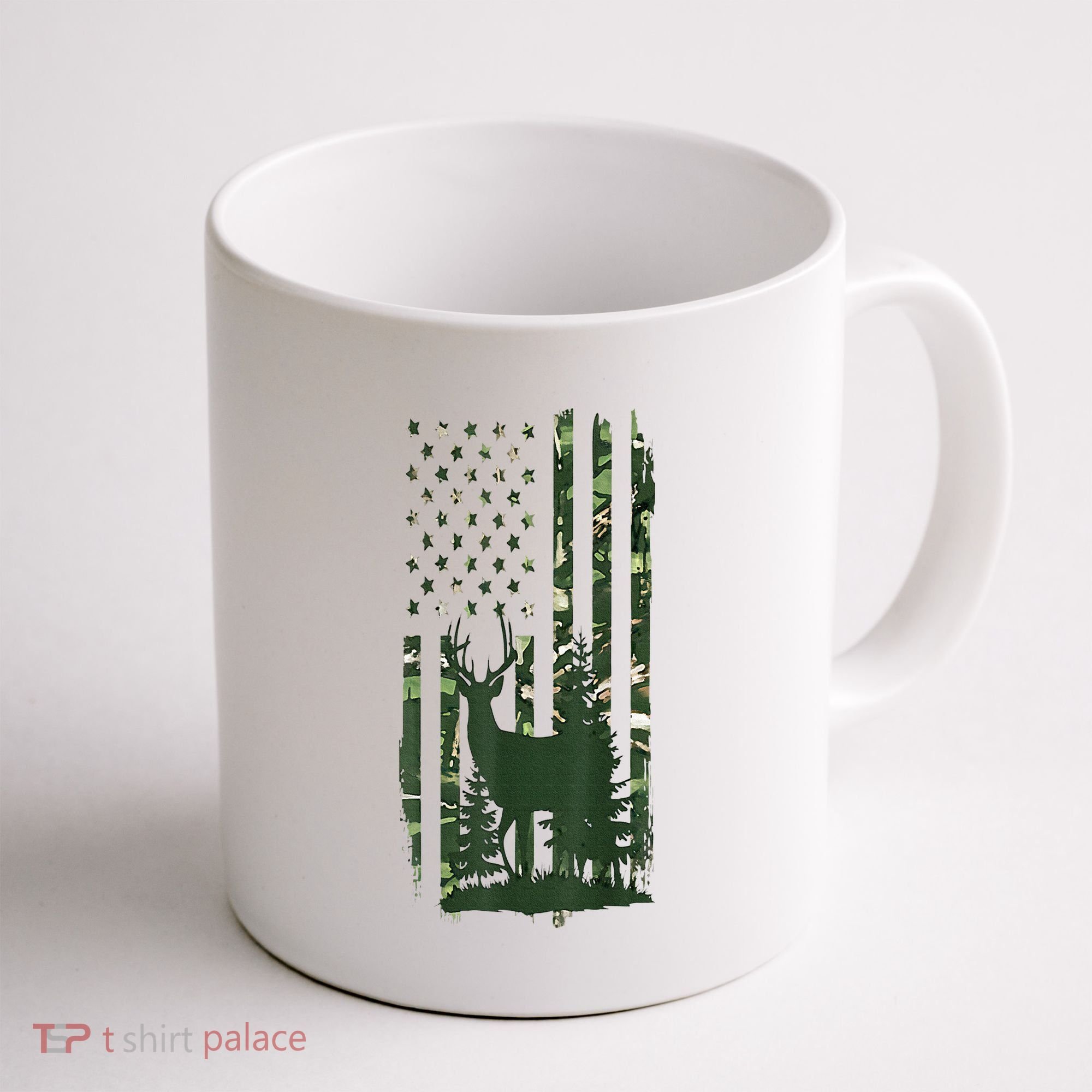 Orange Deer Hunting Gifts Hunters Camo Flag Coffee Mug
