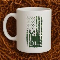 Orange Deer Hunting Gifts Hunters Camo Flag Coffee Mug thumb 2