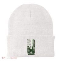 Orange Deer Hunting Gifts Hunters Camo Flag Beanie thumb 0