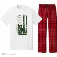 Orange Deer Hunting Gifts Hunters Camo Flag Pajama Set thumb 0