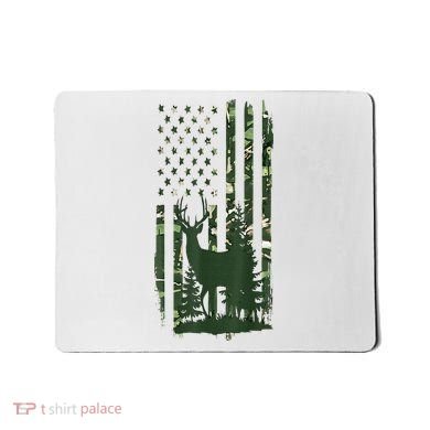 Orange Deer Hunting Gifts Hunters Camo Flag Mousepad