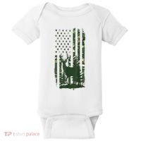 Orange Deer Hunting Gifts Hunters Camo Flag Baby Bodysuit thumb 0