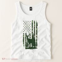 Orange Deer Hunting Gifts Hunters Camo Flag Tank Top thumb 2
