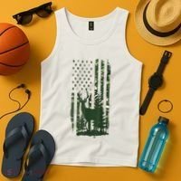 Orange Deer Hunting Gifts Hunters Camo Flag Tank Top thumb 4