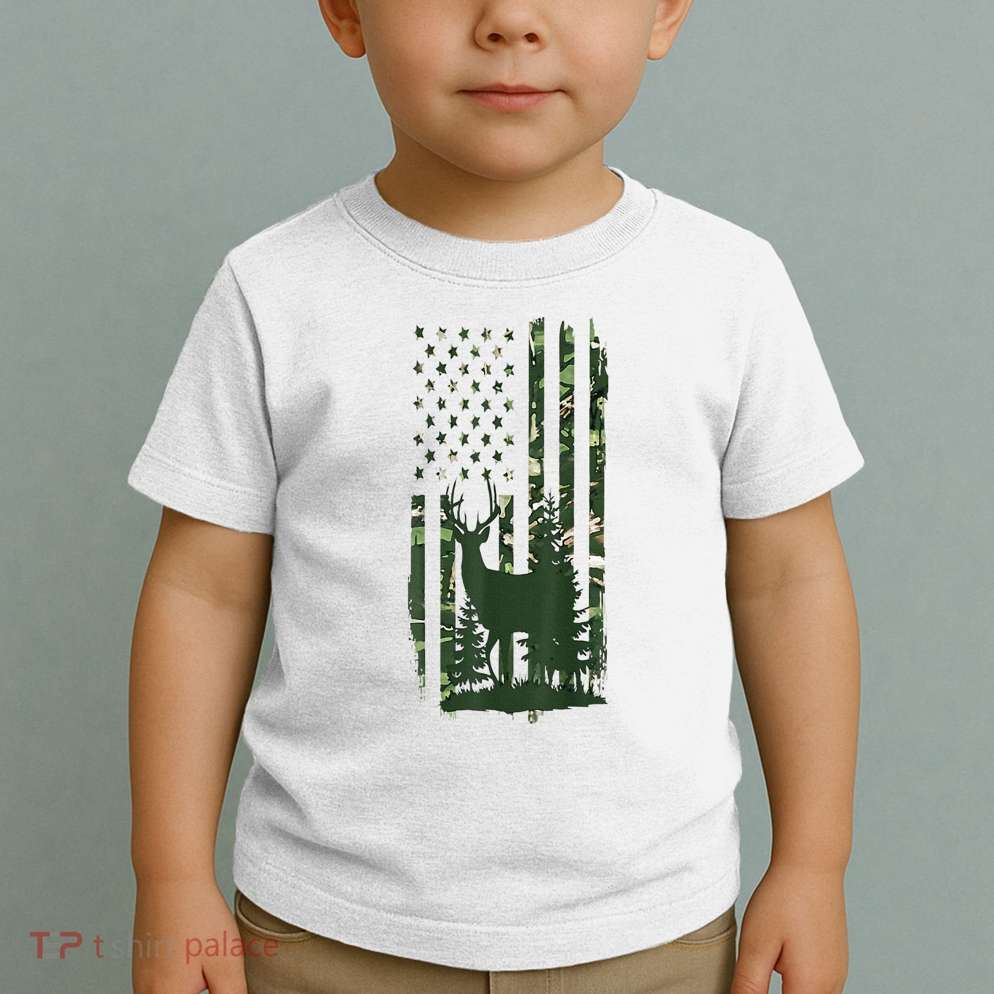 Orange Deer Hunting Gifts Hunters Camo Flag Toddler T-Shirt