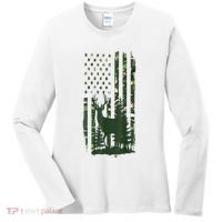 Orange Deer Hunting Gifts Hunters Camo Flag Women's Long Sleeve Shirt thumb 0