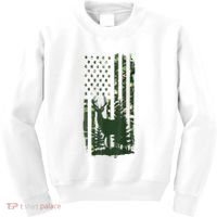 Orange Deer Hunting Gifts Hunters Camo Flag Kids Sweatshirt thumb 0