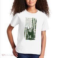 Orange Deer Hunting Gifts Hunters Camo Flag Kids T-Shirt thumb 2