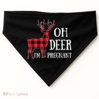 Oh Deer IM Pregnant Xmas Pregnancy Announcement USA-Made Doggie Bandana thumb 0