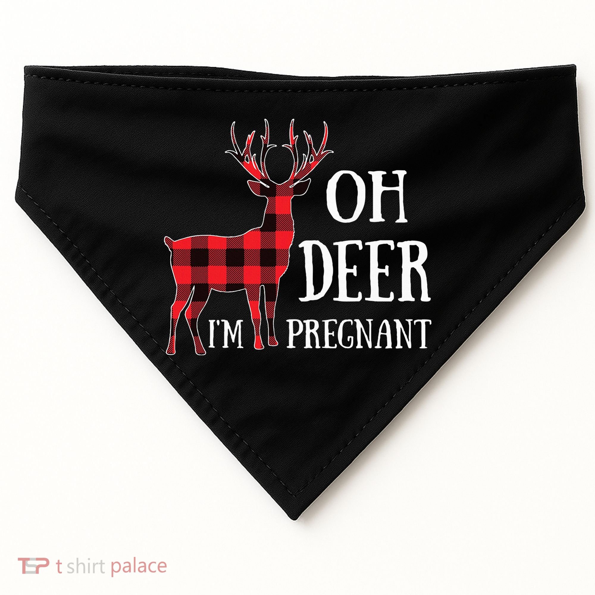 Oh Deer IM Pregnant Xmas Pregnancy Announcement USA-Made Doggie Bandana