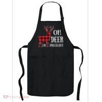 Oh Deer IM Pregnant Xmas Pregnancy Announcement Apron thumb 0