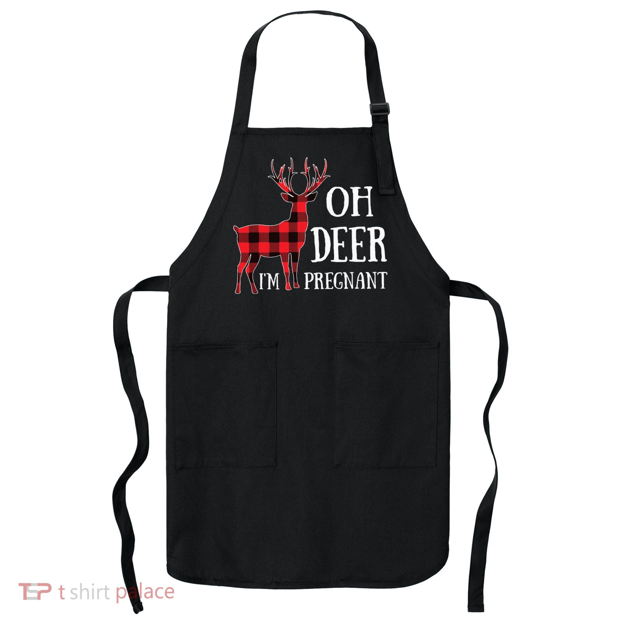 Oh Deer IM Pregnant Xmas Pregnancy Announcement Apron