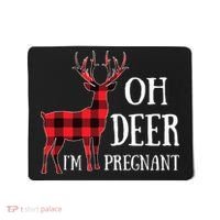 Oh Deer IM Pregnant Xmas Pregnancy Announcement Mousepad thumb 0